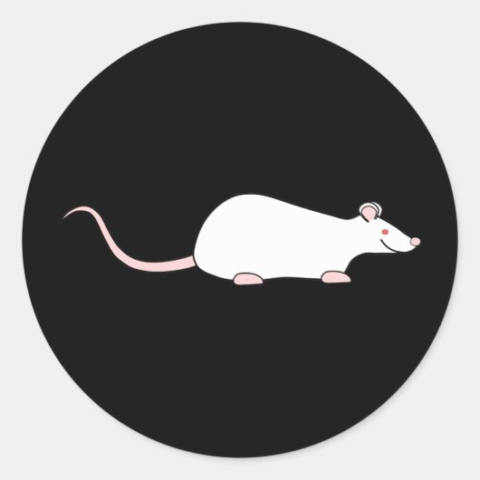 Witte Albino huisdier rat. Ronde Sticker (Voorkant)