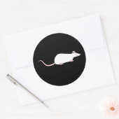 Witte Albino huisdier rat. Ronde Sticker (Envelop)