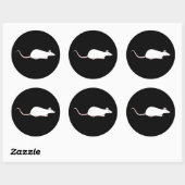 Witte Albino huisdier rat. Ronde Sticker (Vel)