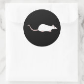 Witte Albino huisdier rat. Ronde Sticker (Tas)