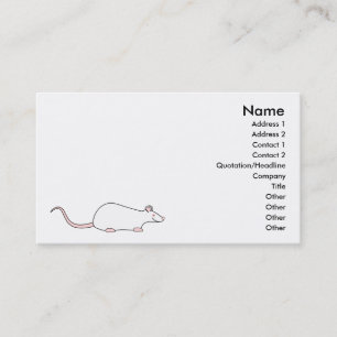 Witte Albino Pet Rat. Visitekaartje