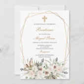 Witte alcohol doop Spaanse uitnodiging (Voorkant)