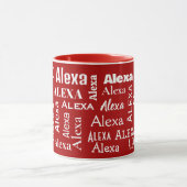 Witte ALEXA naam op rood Mok (Midden)