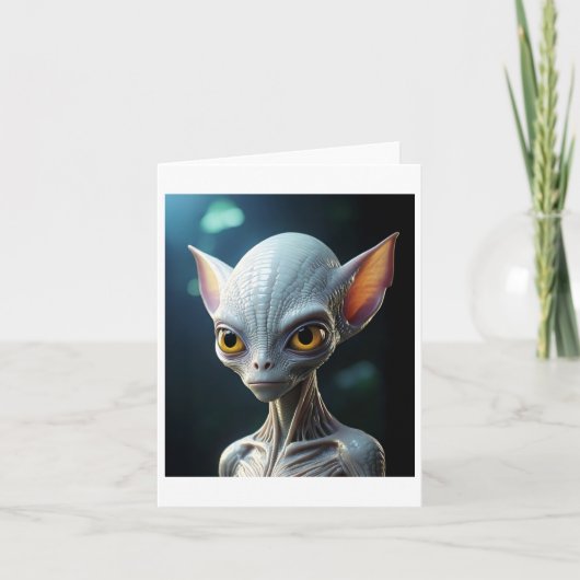 Witte Alien Sticker  Kaart (Voorkant)
