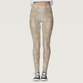 Witte Alligator-huidontwerp op een Leggings (Voorkant)