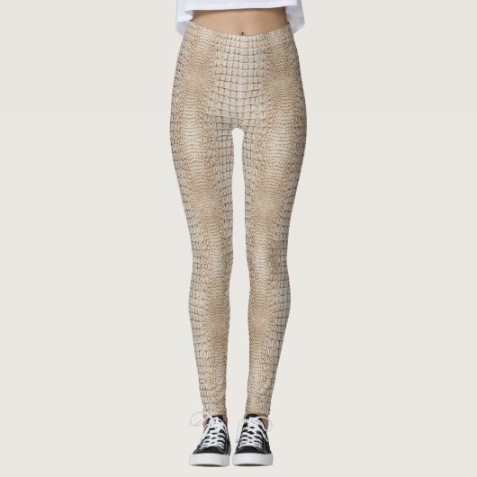 Witte Alligator-huidontwerp op een Leggings (Voorkant)