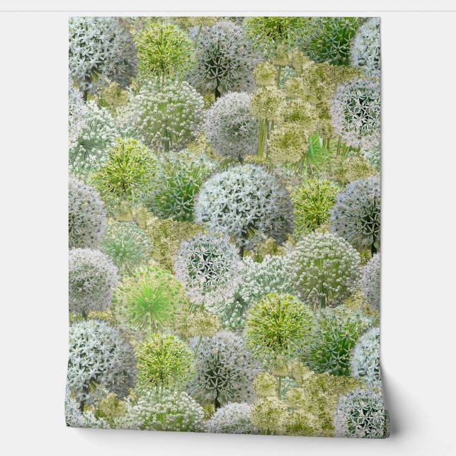Witte Alliums Behang (Afrollen)