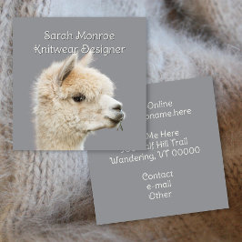 Witte Alpacavezels garen Vierkante Visitekaartje