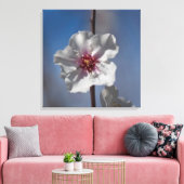 Witte amandelbloem Botanische fotografie Canvas Afdruk (Insitu (Woonkamer))