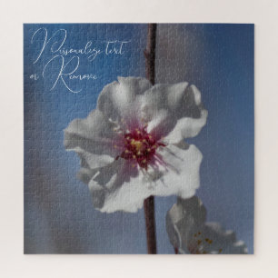 Witte amandelbloem Botanische fotografie Legpuzzel