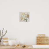 Witte Amaryllis Bloem Kunstprint Poster (Keuken)