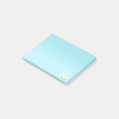 Witte Amaryllis Bloem op Lichtblauw Post-it® Notes (Schuin)