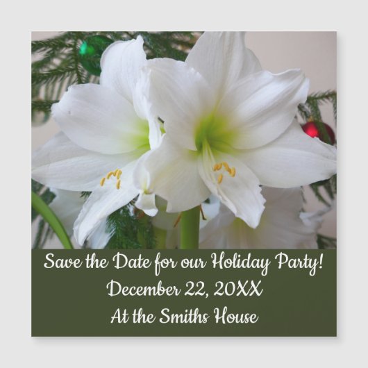 Witte amaryllis en kerstboom (Voorkant)