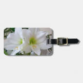 Witte amaryllis en kerstboom bagagelabel (Voorkant horizontaal)