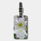 Witte amaryllis en kerstboom bagagelabel (Voorkant verticaal)