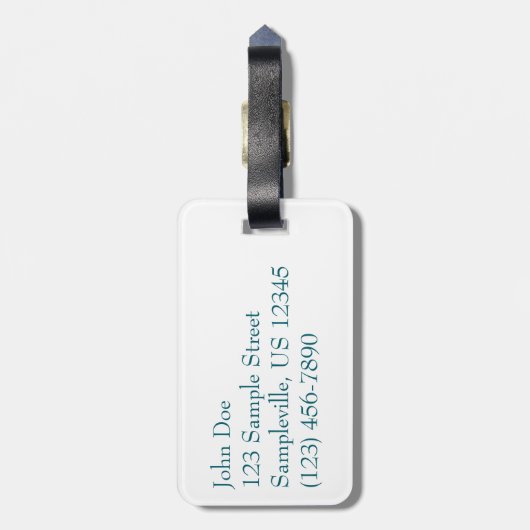 Witte amaryllis en kerstboom bagagelabel (Achterkant verticaal)