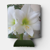 Witte amaryllis en kerstboom blikjeskoeler (Achterkant)