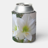 Witte amaryllis en kerstboom blikjeskoeler (Blikje Achterkant)