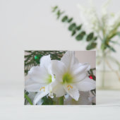 Witte amaryllis en kerstboom briefkaart (Staand voorkant)