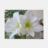 Witte amaryllis en kerstboom deurmat (Voorkant)