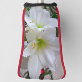 Witte amaryllis en kerstboom golfheadcover (Draai 90)