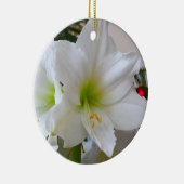 Witte amaryllis en kerstboom keramisch ornament (Rechts)