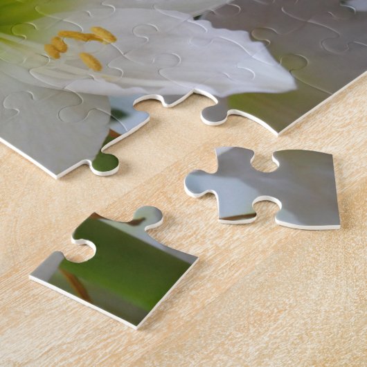 Witte amaryllis en kerstboom legpuzzel (Zijkant)