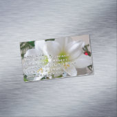 Witte amaryllis en kerstboom magnetisch visitekaartje (Voorbeeld)