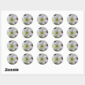 Witte amaryllis en kerstboom ronde sticker (Vel)