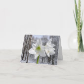 Witte amaryllis en sneeuw I Feestdagen Kaart (Voorkant)