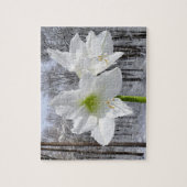 Witte amaryllis en sneeuw I Legpuzzel (Verticaal)