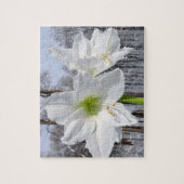 Witte Amaryllis en Sneeuw II Legpuzzel (Verticaal)