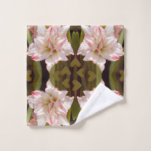 Witte Amaryllis of dubbelbloemige Hippeastrum Bad Handdoek (Wasdoekje)