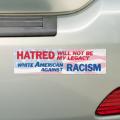 Witte Amerikaan tegen racisme Bumpersticker (Op auto)