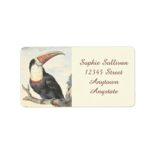 Witte Amerikaanse Toucan  Waterverf Etiket