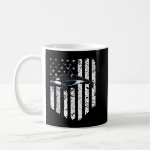 Witte Amerikaanse vlag orca killer walvis 4 juli Koffiemok