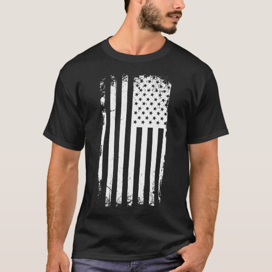 Witte Amerikaanse vlag T-shirt (Voorkant)