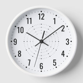 Witte analoge wandklok met cijfers en wijzers