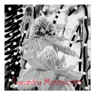 Witte ananas & aardbei Glanzend Poster