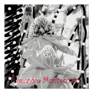 Witte ananas & aardbei Glanzend Poster