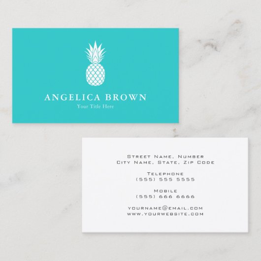 Witte ananas Visitekaartje (Voorkant / Achterkant)