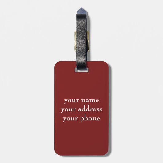  witte anchor Rope Wine Red Nautical Bagagelabel (Achterkant verticaal)