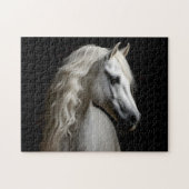 Witte Andalusische hengst Legpuzzel (Horizontaal)