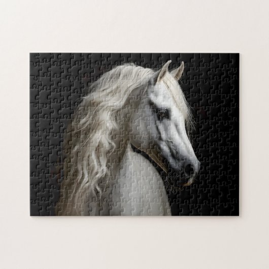 witte Andalusische hengst Legpuzzel (Horizontaal)