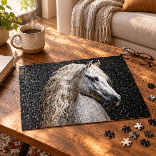 Witte Andalusische hengst Legpuzzel