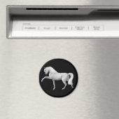 Witte Andalusische Paardenmagneet Magneet (Insitu (Vaatwasser))