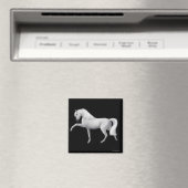 Witte Andalusische Paardenmagneet Magneet (Insitu (Vaatwasser))