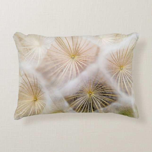 Witte andelium bloemen accent kussen (Voorkant)