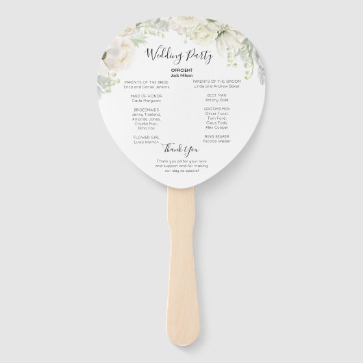  witte anemie Rozen Handwaaier (Achterkant)