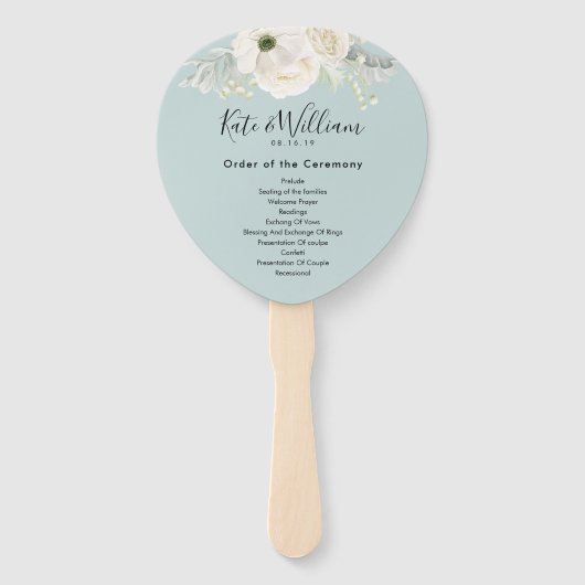 witte anemie Rozen Handwaaier (Voorkant)